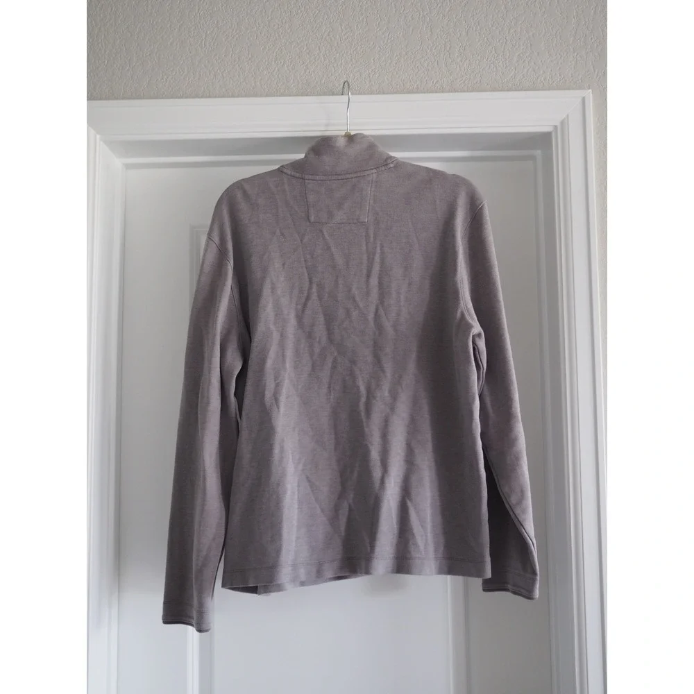 Banana Republic Quarter Zip Urban Grey Cotton Pullover Preppy L Good Minimalist
